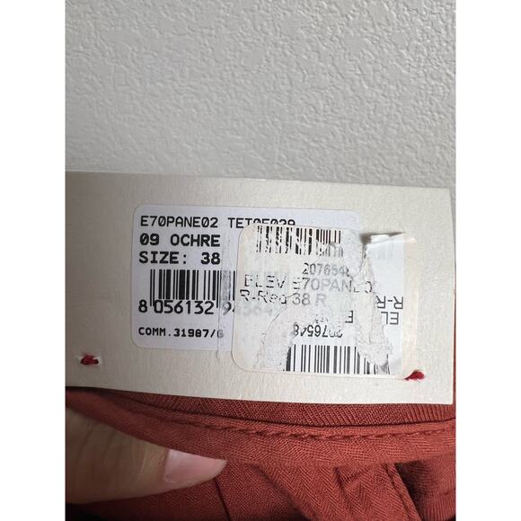 Eleventy Ochre Red Slim Fit Chino Jogger Dress Pants Size 38 - Picture 9 of 10